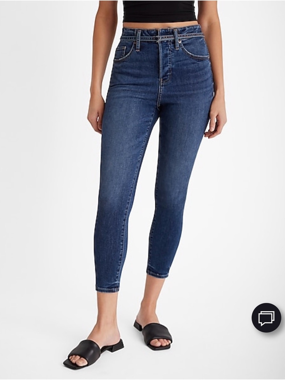 Women's High-Rise Button-Fly Cropped Skinny Jeans